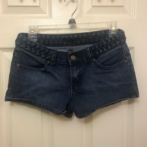 Forever 21 - Dark blue braided jean shorts